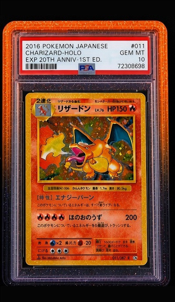 Carta PSA Charizard con protector DragonGuards instalado