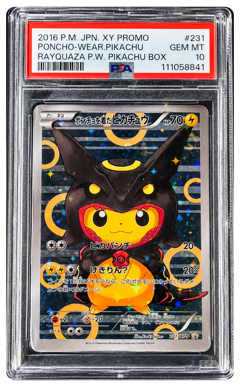 Carta Pikachu PSA 10 sin protección
